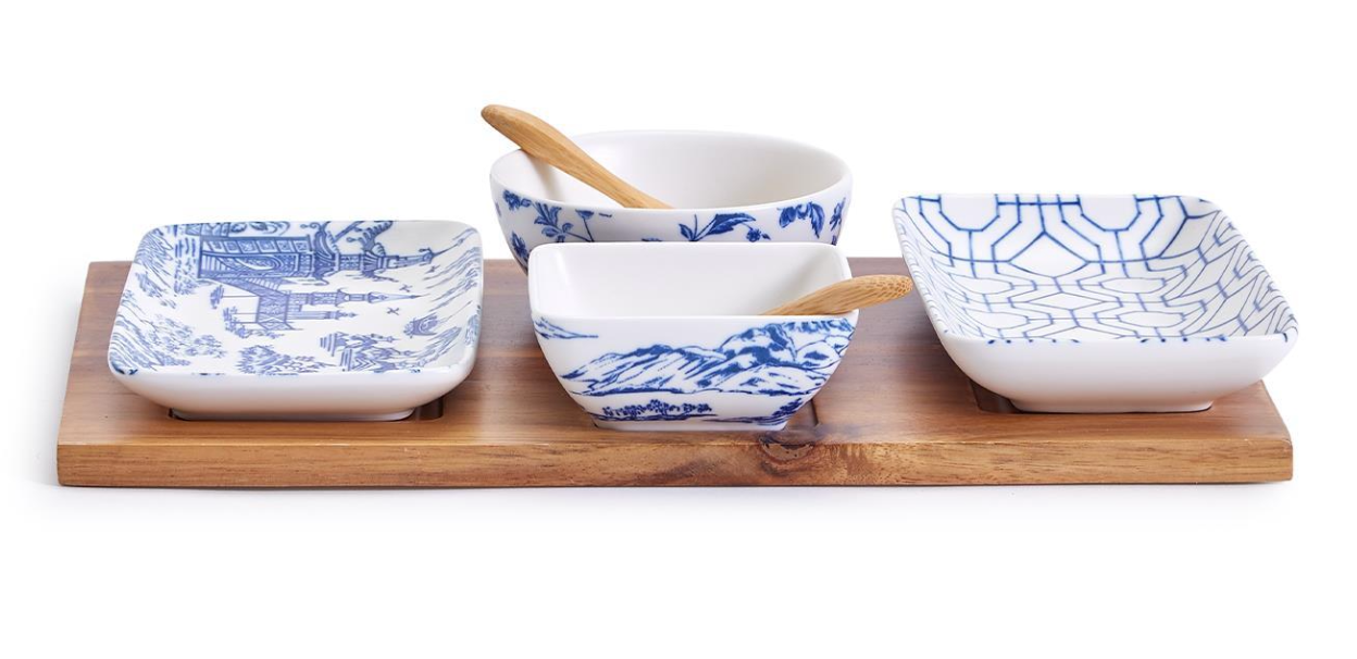 chinoiserie tidbits serving set