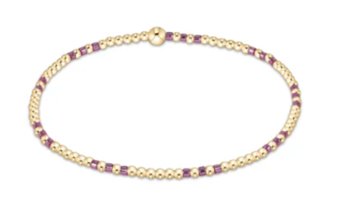 hope joy pattern 2mm bead bracelet pink metallic