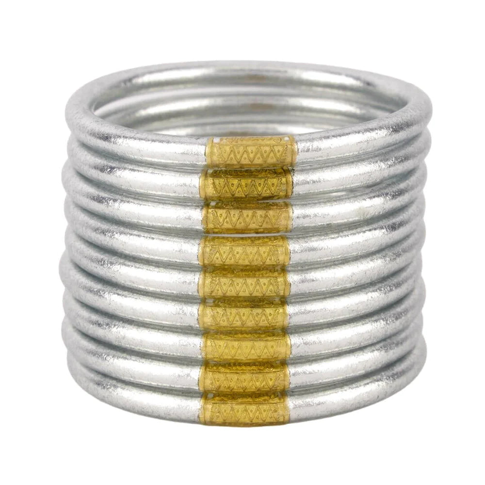 silver all weather bangles awb serenity prayer