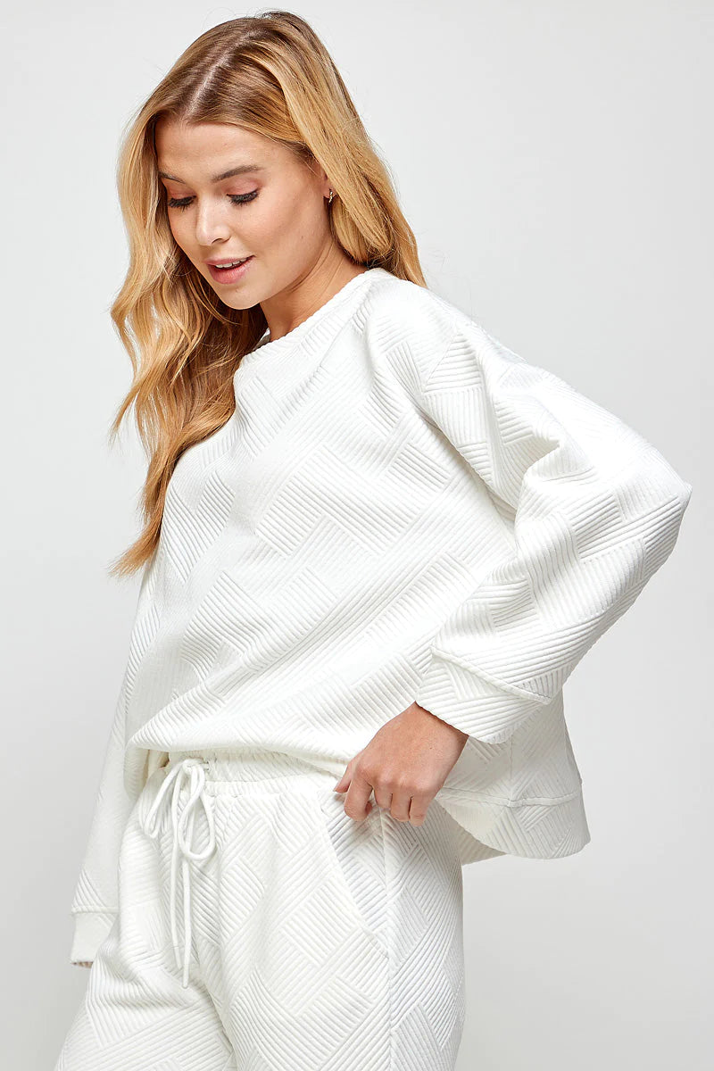 hamptons textured knit long sleeve top