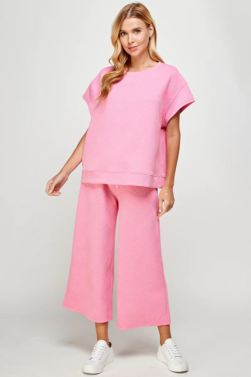 hamptons textured knit short sleeve top