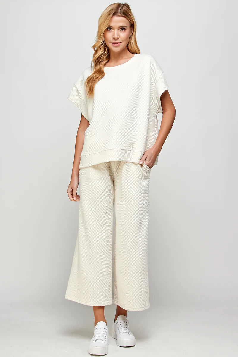 hamptons textured knit short sleeve top