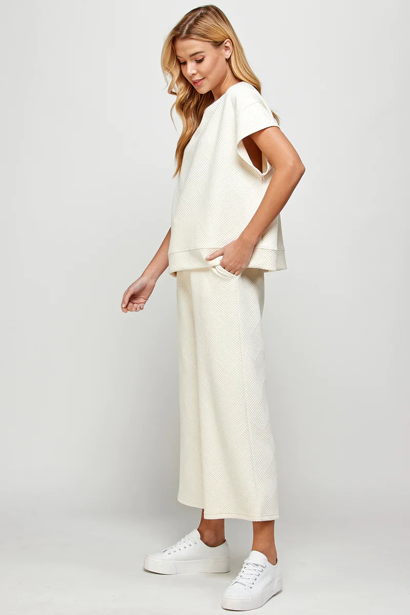 hamptons textured knit short sleeve top