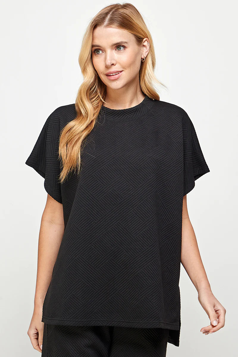hamptons textured knit tunic tee