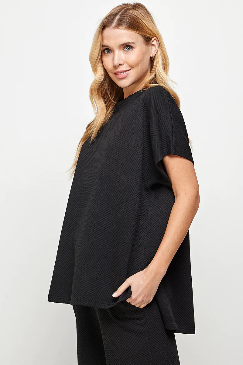 hamptons textured knit tunic tee
