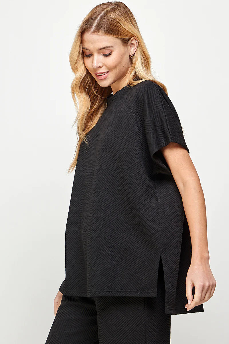 hamptons textured knit tunic tee