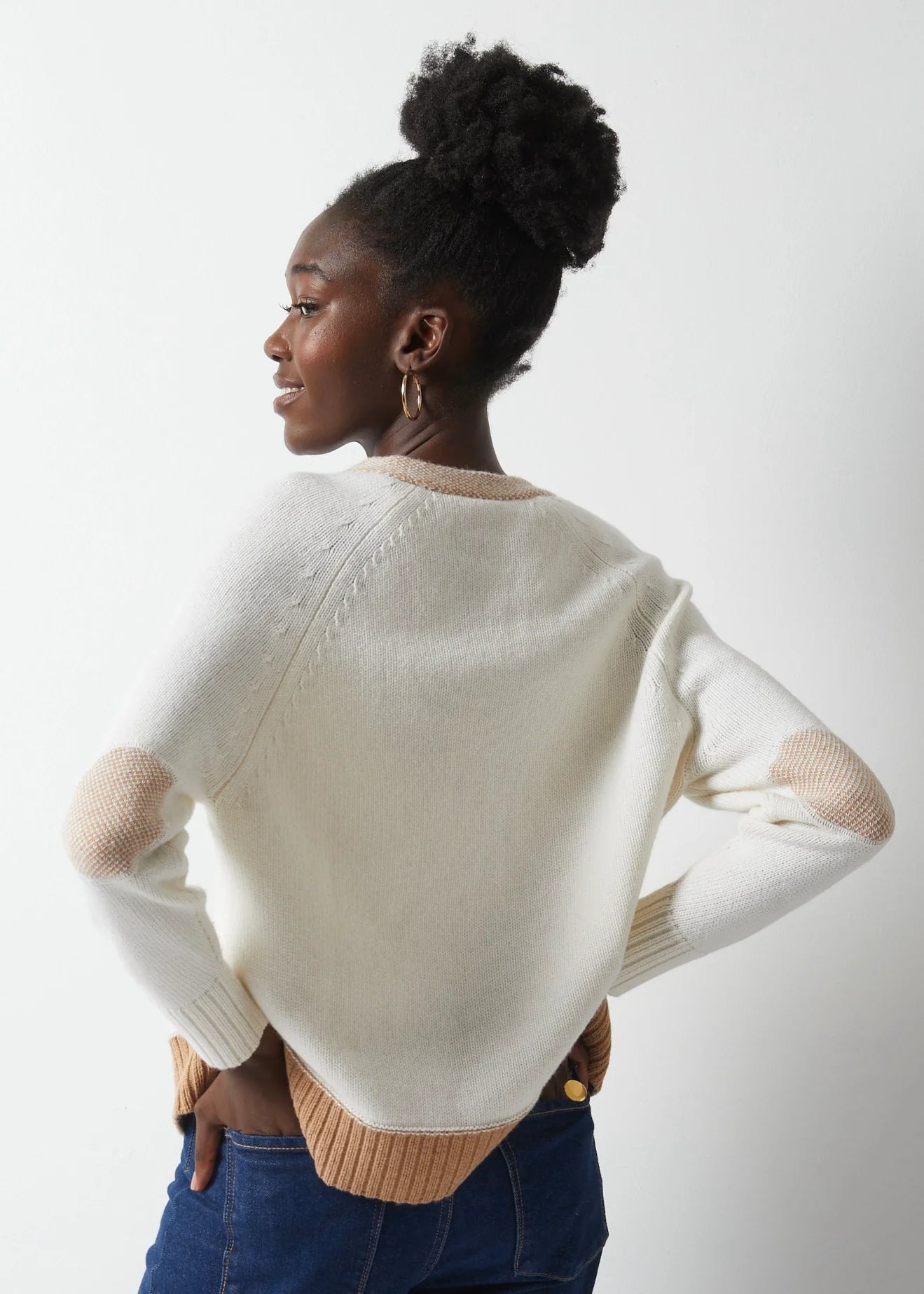 elbow patch cardi