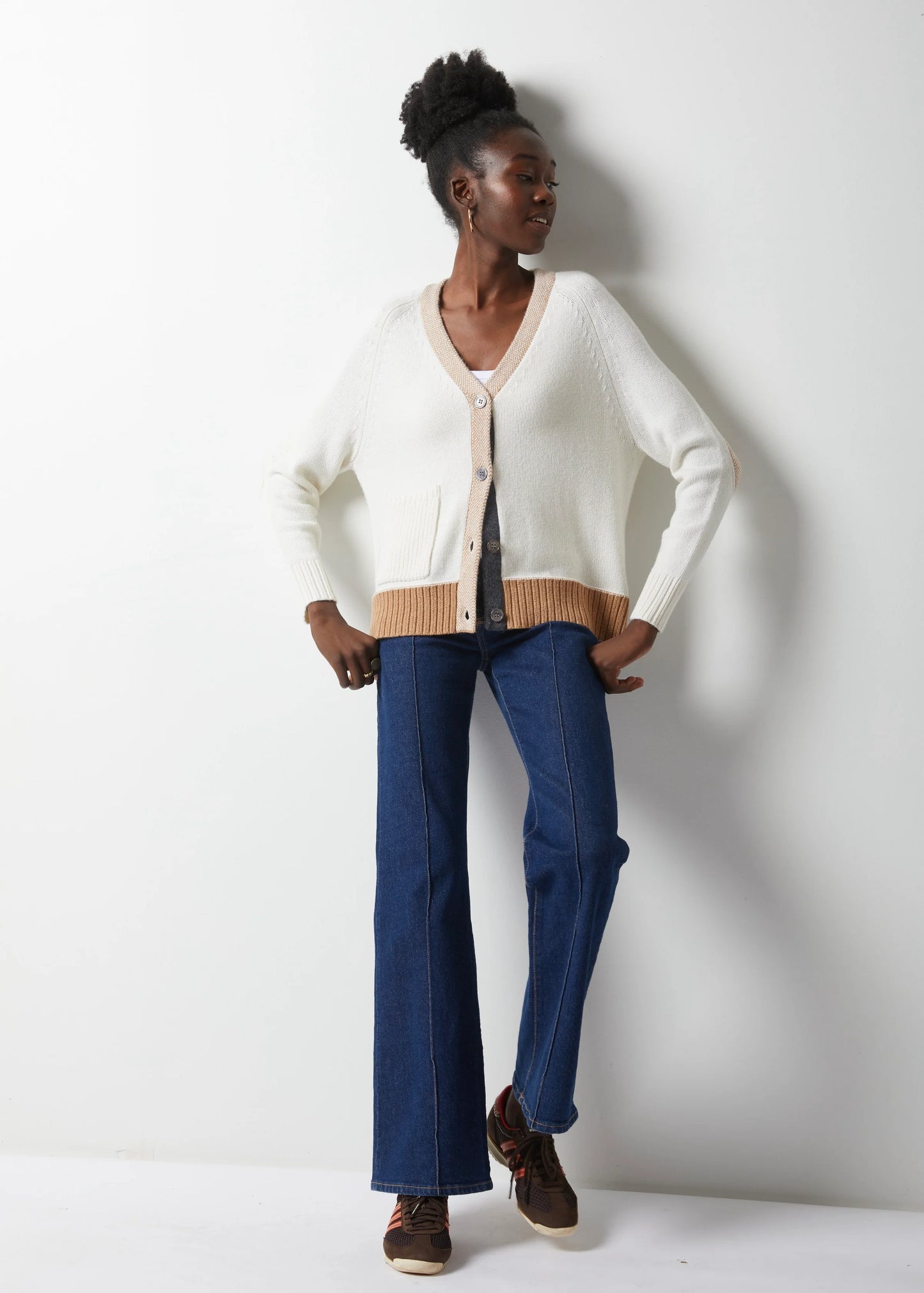 elbow patch cardi