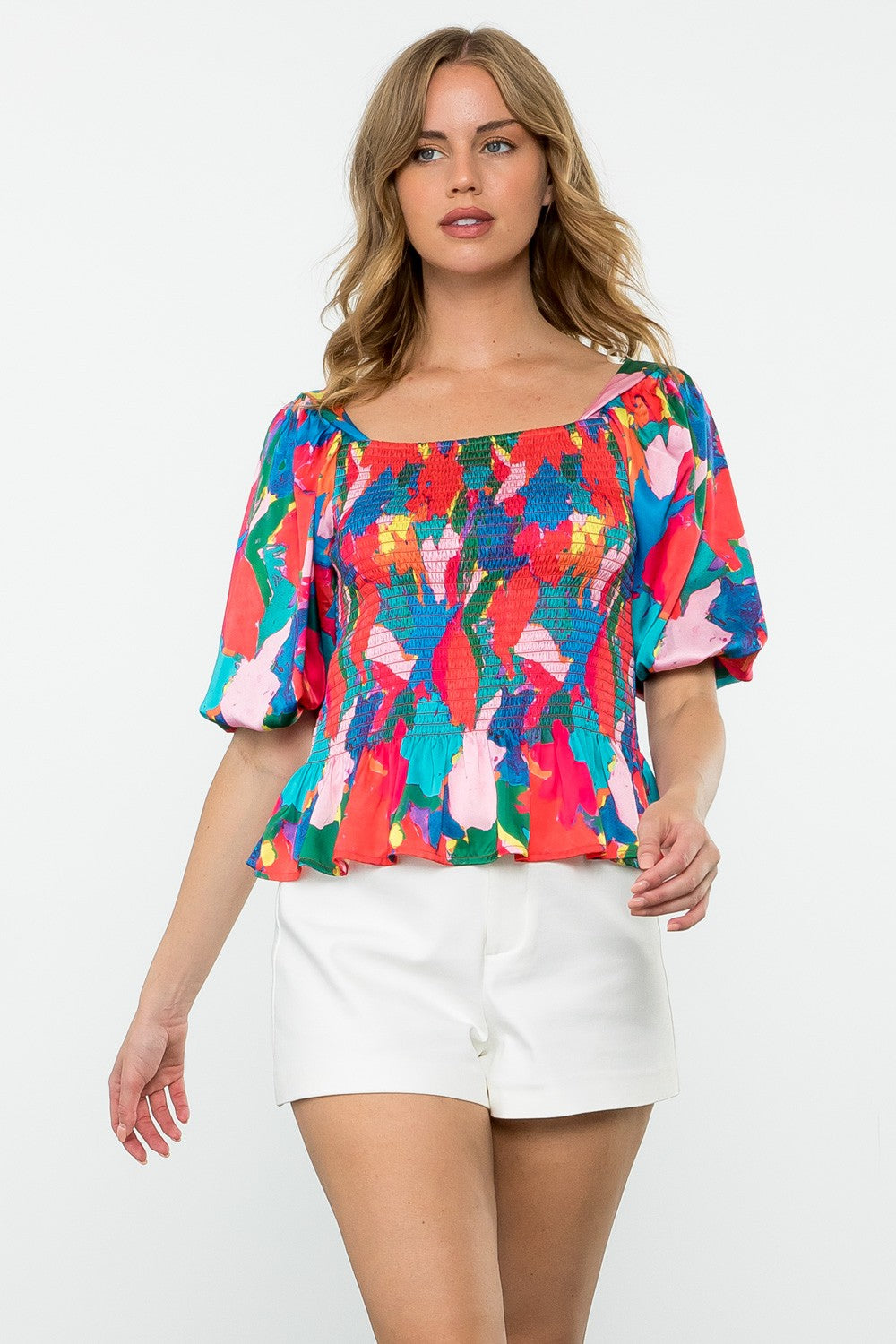 tutti fruity smocked top