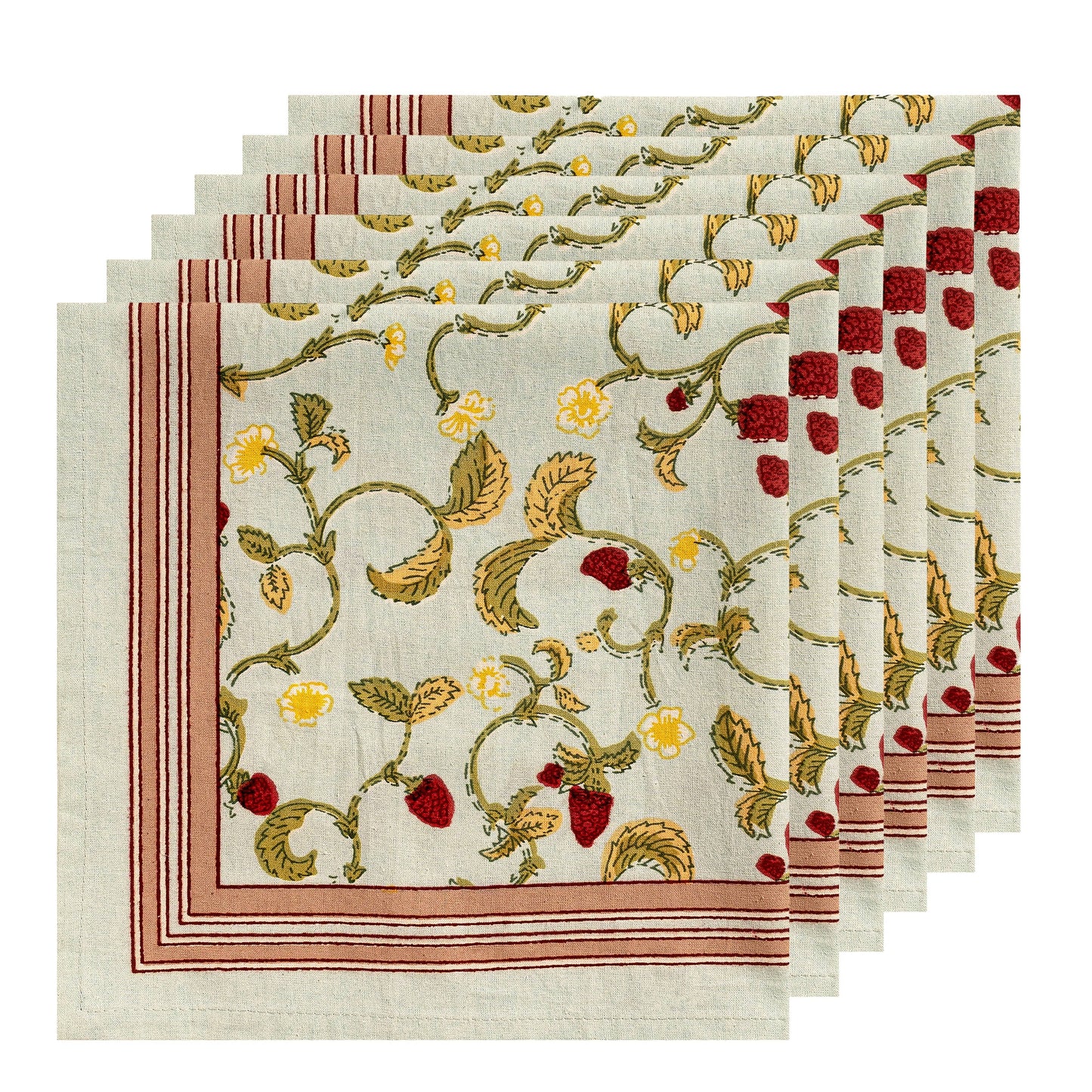 Strawberry Blue Napkins - Set of 6