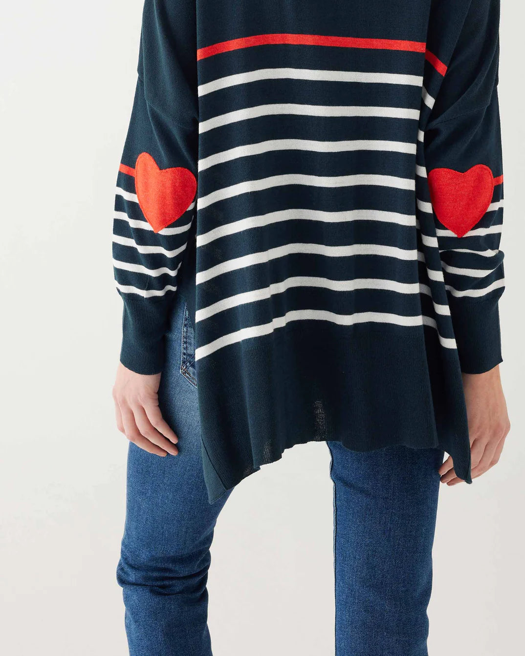 amour sweater with heart patches