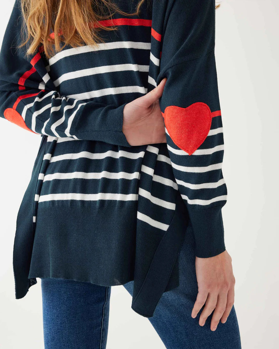 amour sweater with heart patches