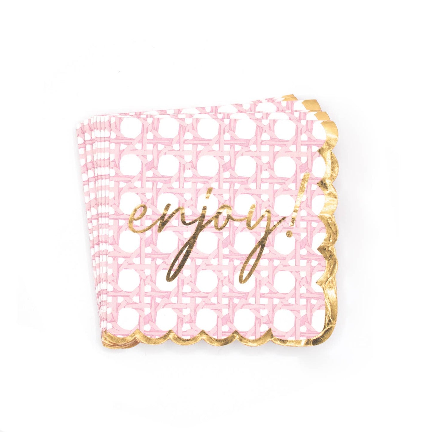 Pink Cane Paper Beverage Napkin Packs