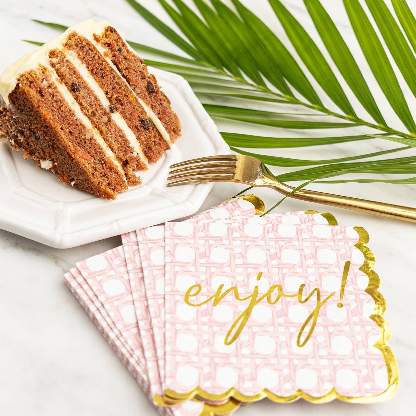 Pink Cane Paper Beverage Napkin Packs