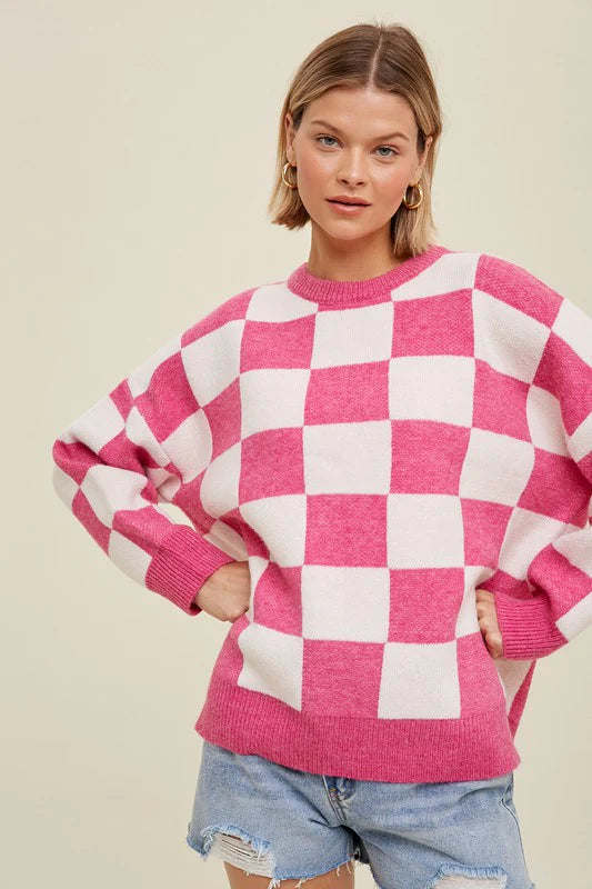 oversized checkered sweater