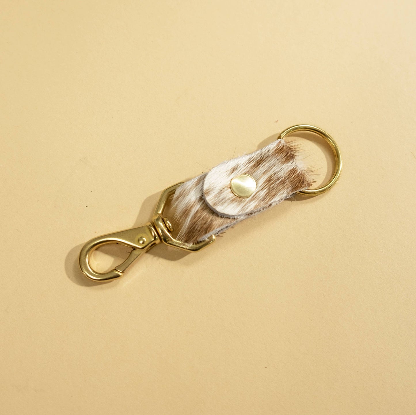 keychain caramel speckled hair on hide