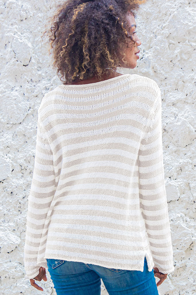 eloise heart v neck cotton sweater