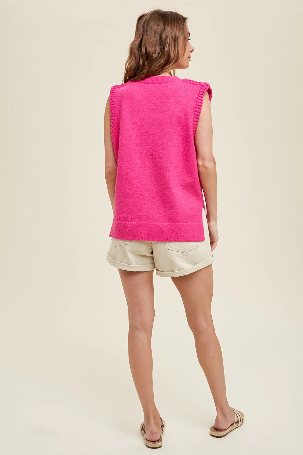 fuchsia sweater vest