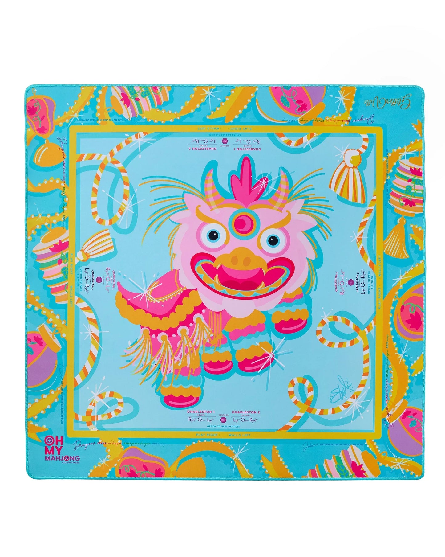 glitterville pink dragon mat