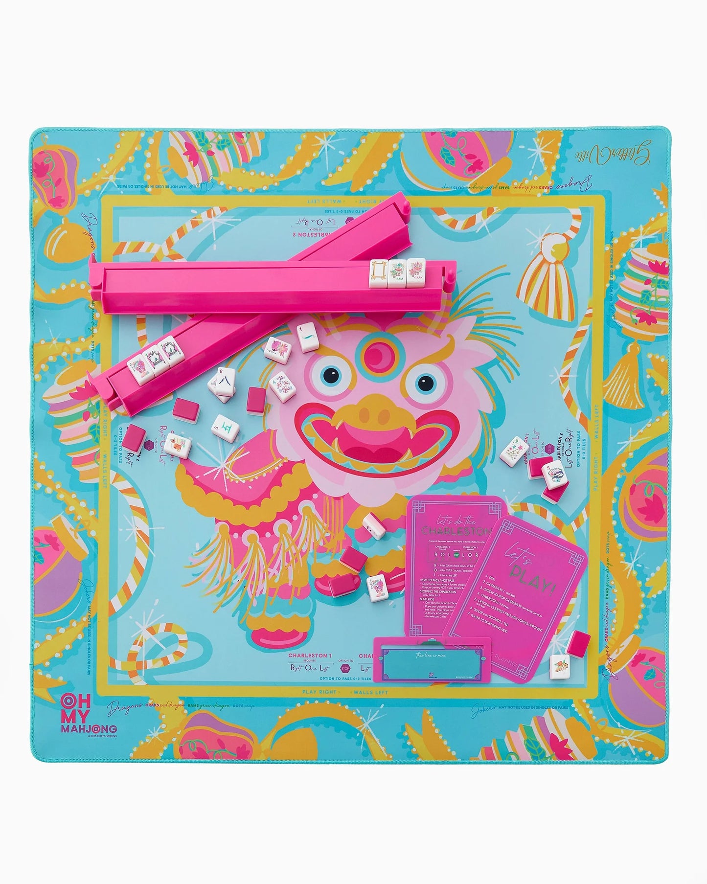 glitterville pink dragon mat