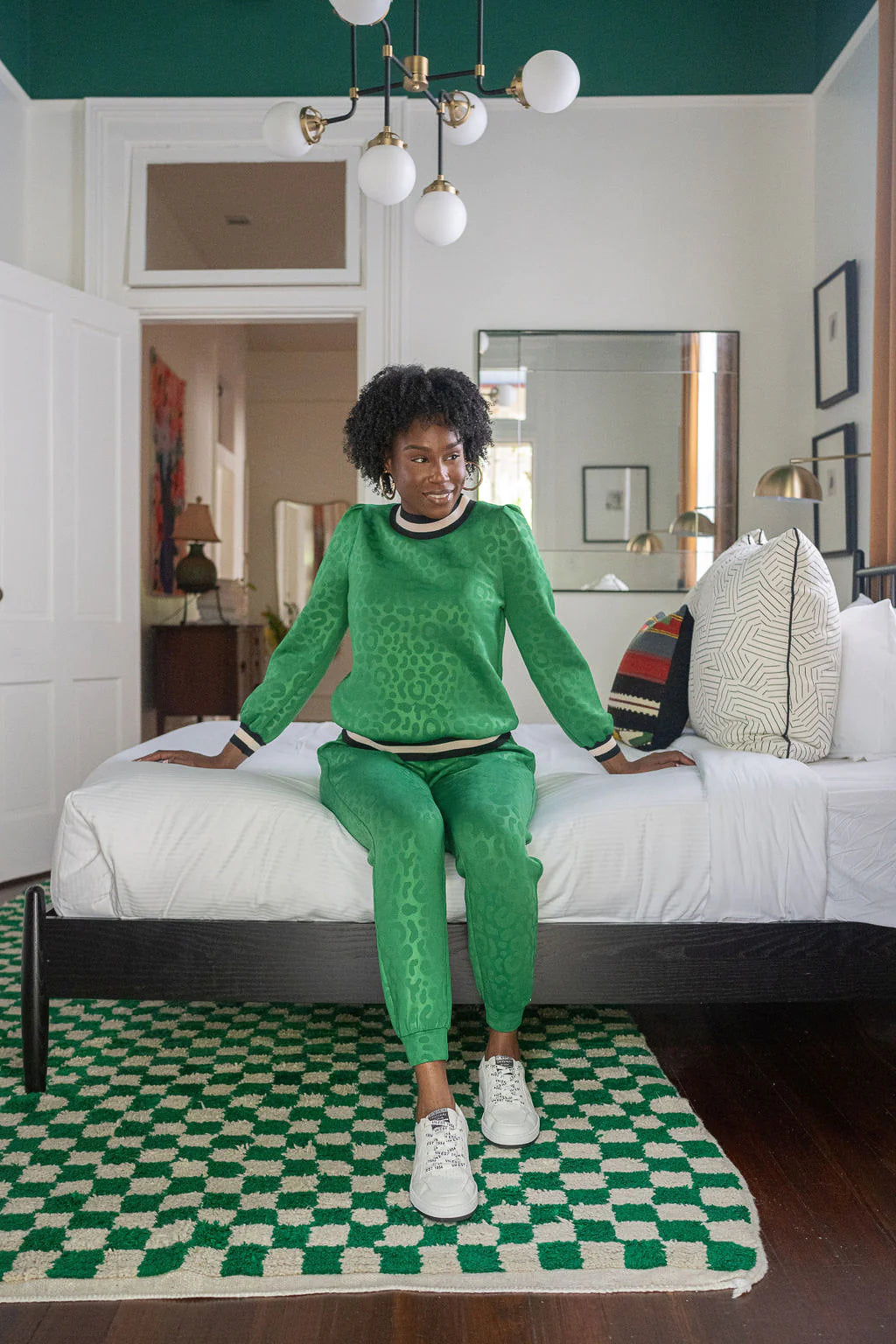 julia day pullover evergreen cheetah