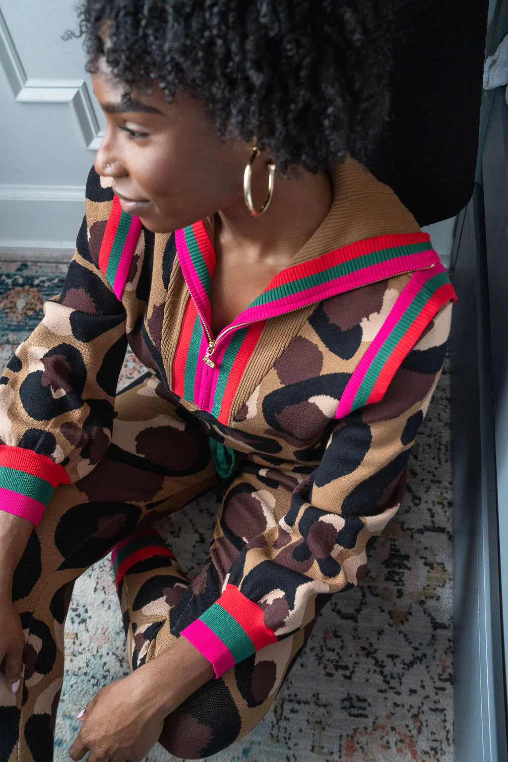 poppy pullover sweater cocoa spot cheetah