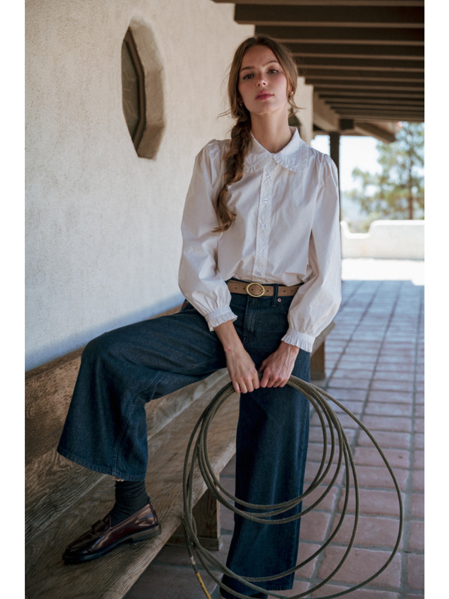 bobbi ruffle collar blouse
