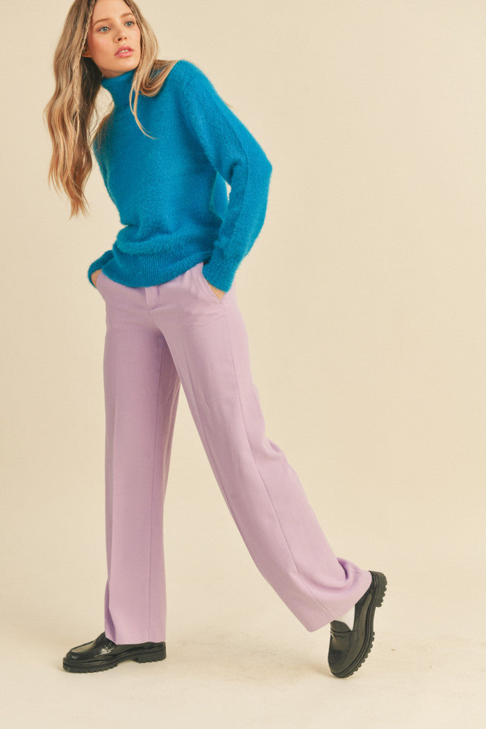 fuzzy turtleneck sweater