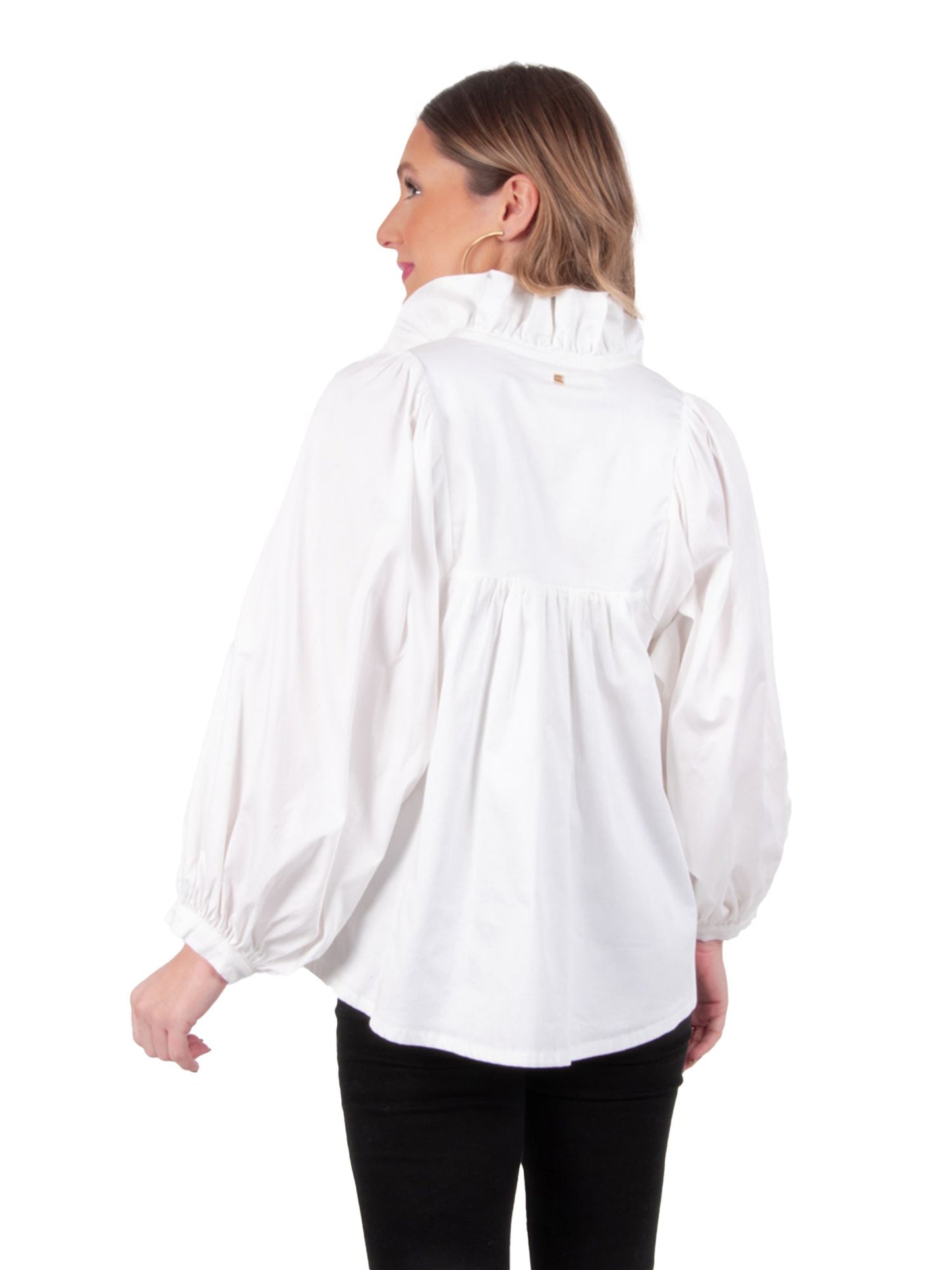 stella top white cotton poplin