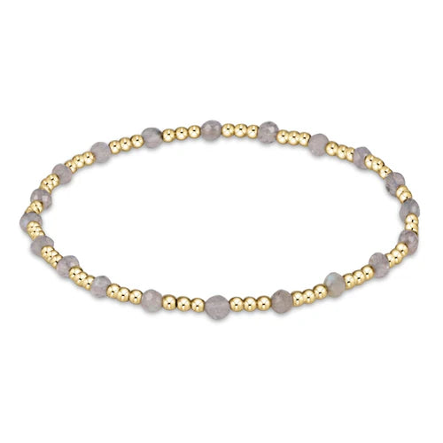gemstone gold sincerity patterm 3mm bead bracelet labradorite