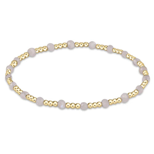 gemstone gold sincerity patterm 3mm bead bracelet moonstone