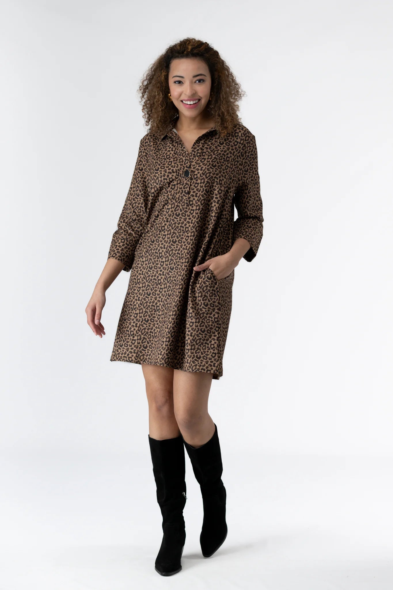sophia dress coffee jungle