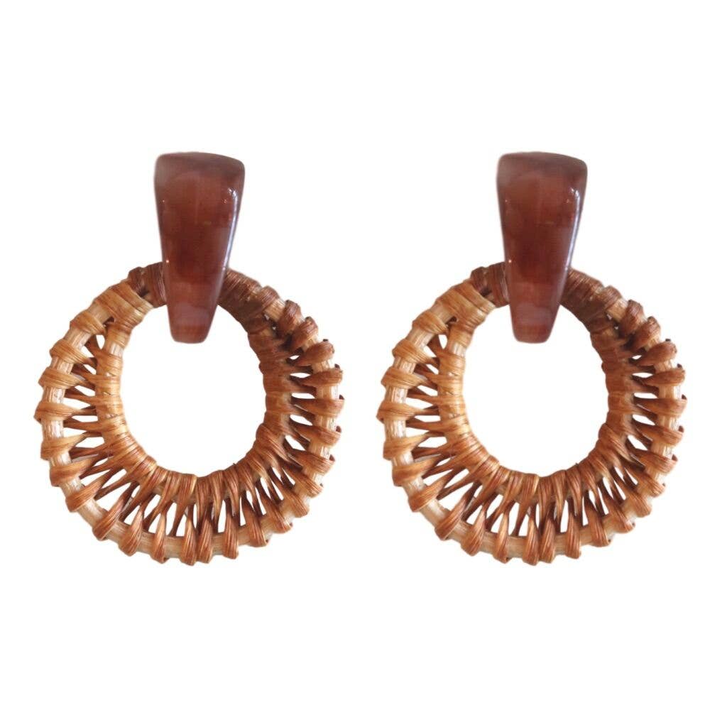 brown bali button studs