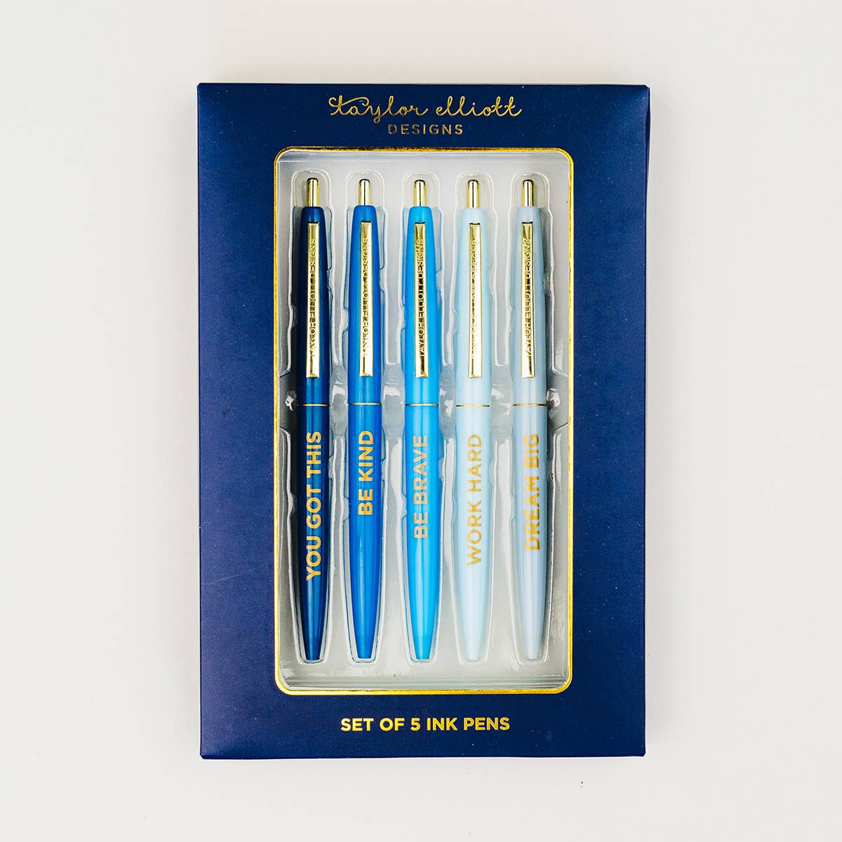 navy motivational pen set
