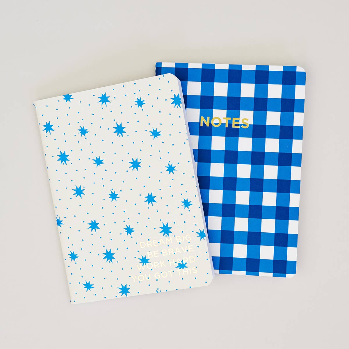 gingham/stars notebook set