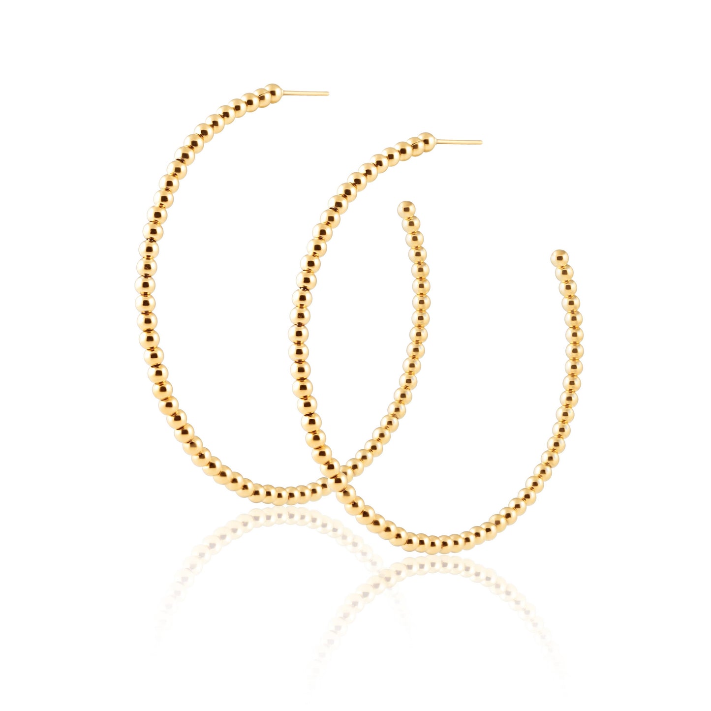 Chelsea Beaded Hoops: Gold