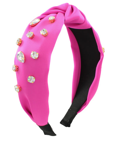 knotted jewel satin headband