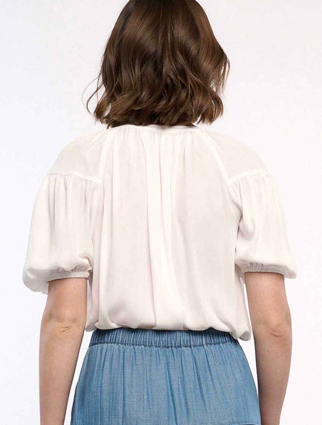 harper split neck blouse