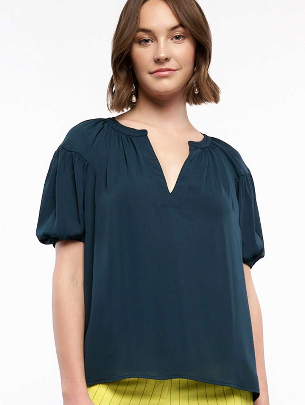harper split neck blouse