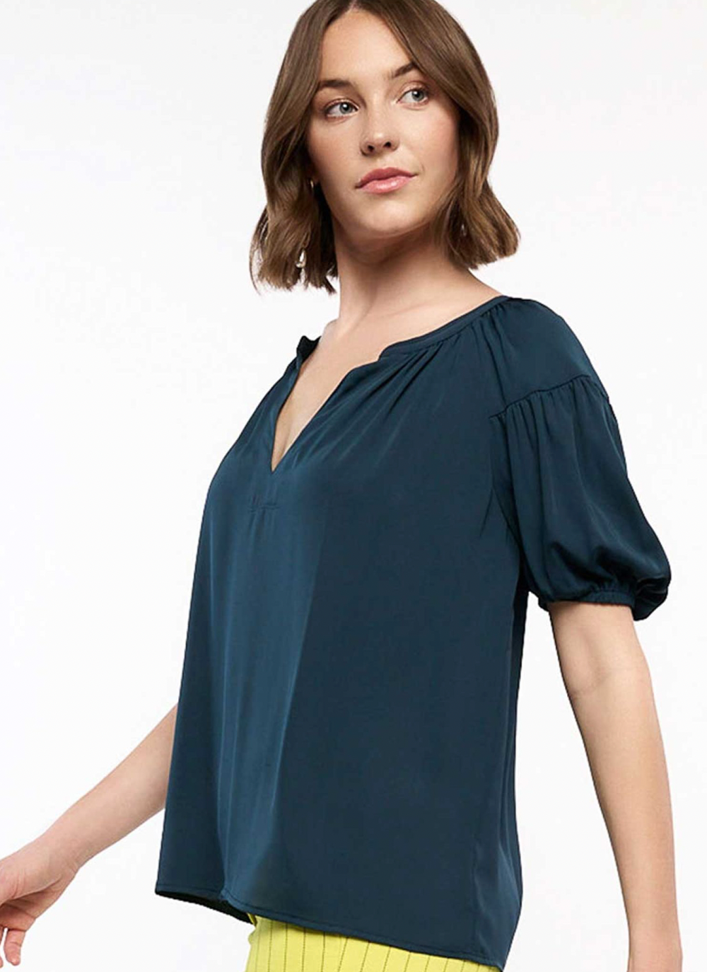 harper split neck blouse