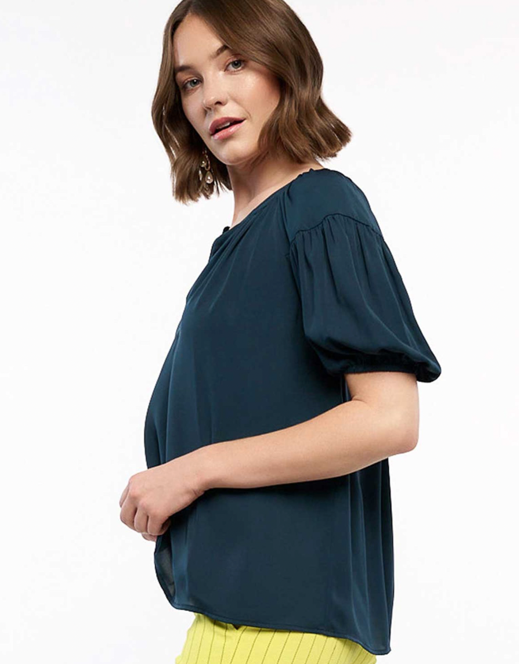 harper split neck blouse