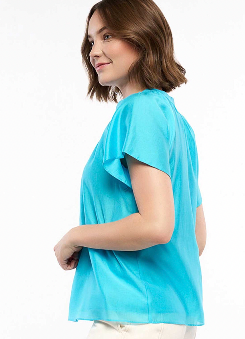 haleigh short sleeve button down blouse