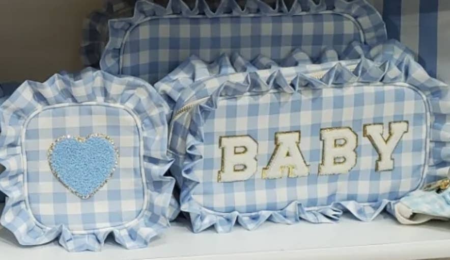 mini ruffle cosmetic bag