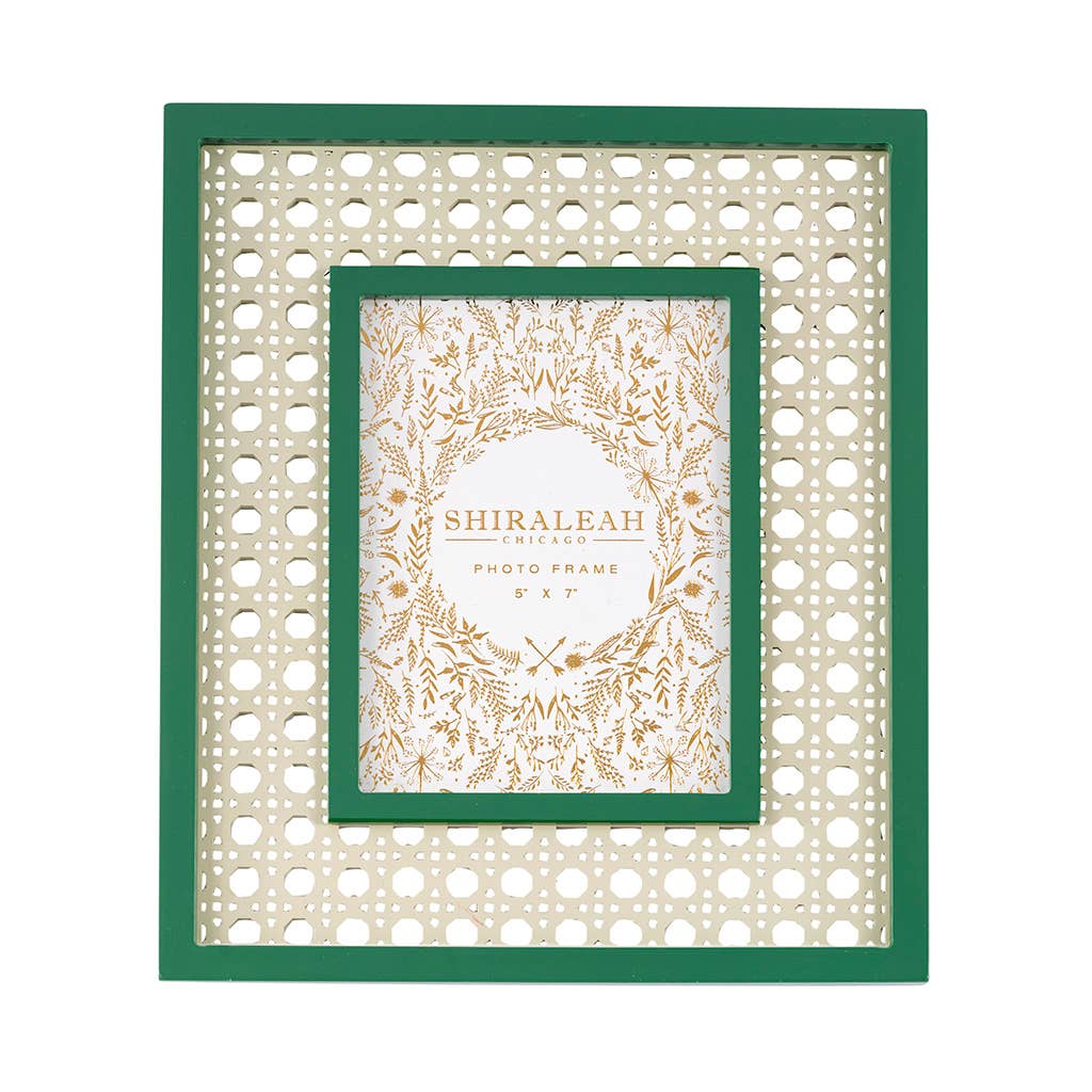 CELEBRATION LATTICE 5" X 7" PICTURE FRAME, GREEN