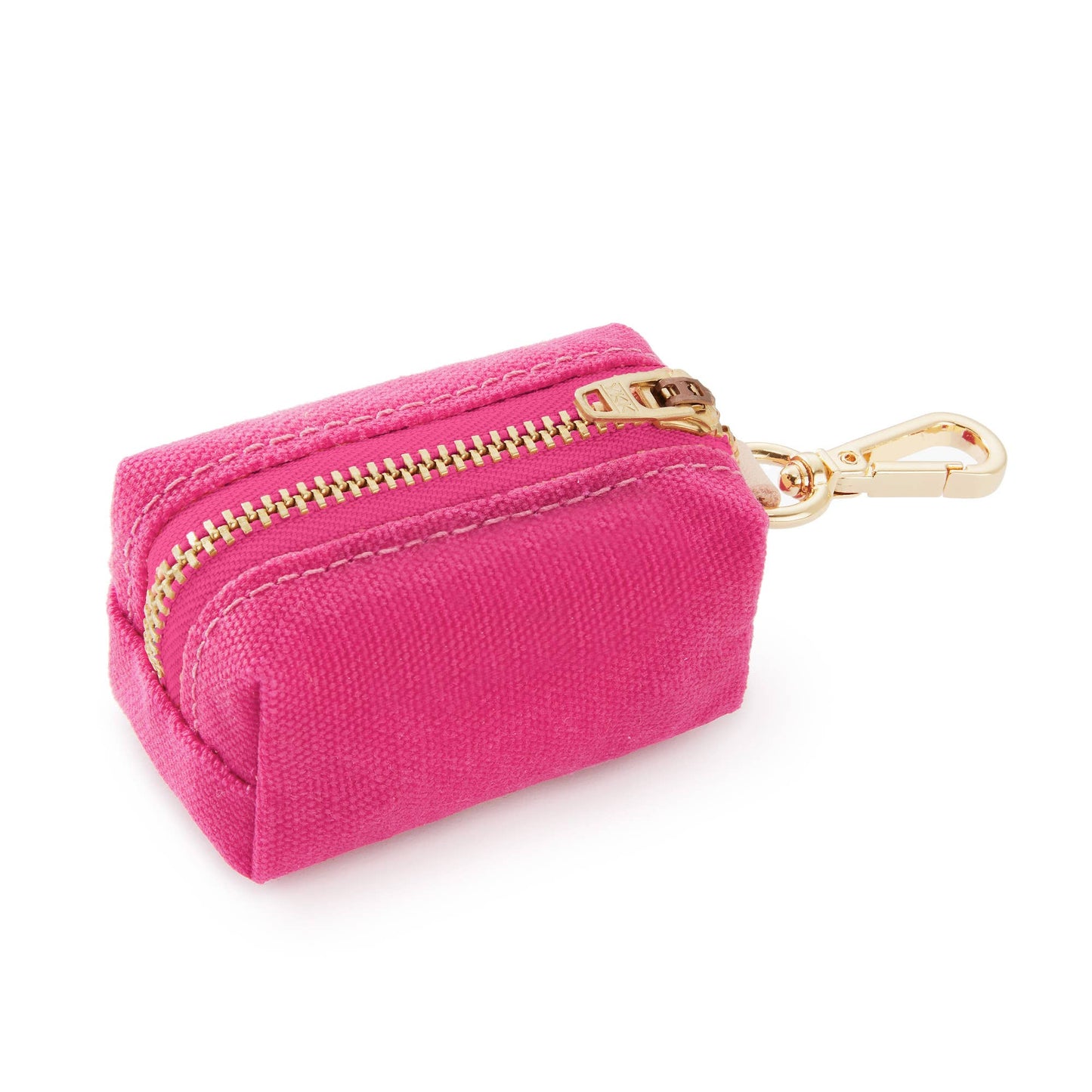 hot pink waxed canvas poo bag dispenser