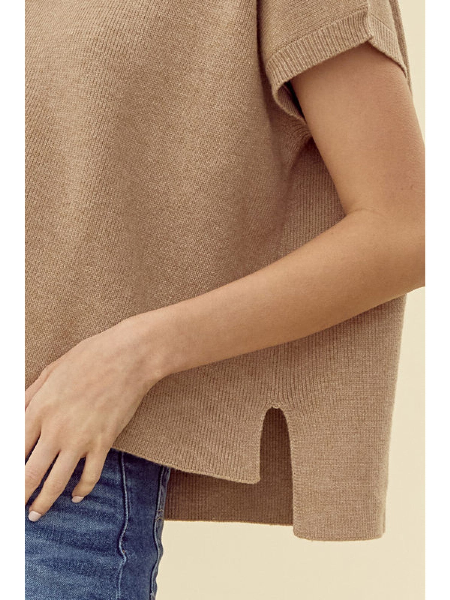 elle mock neck sweater