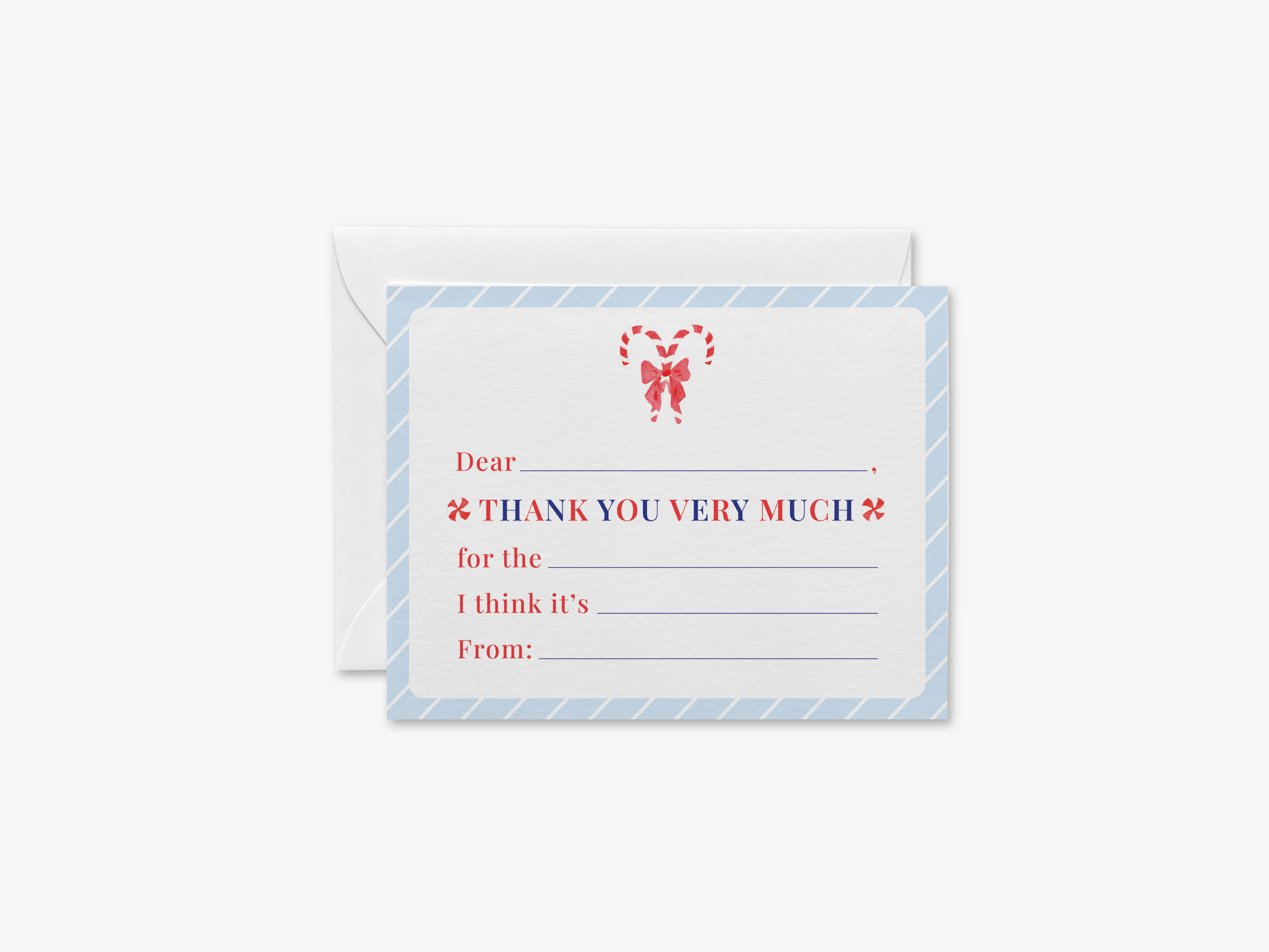 Kids Christmas Fill In The Blank Thank You Notes [Sets of 8]