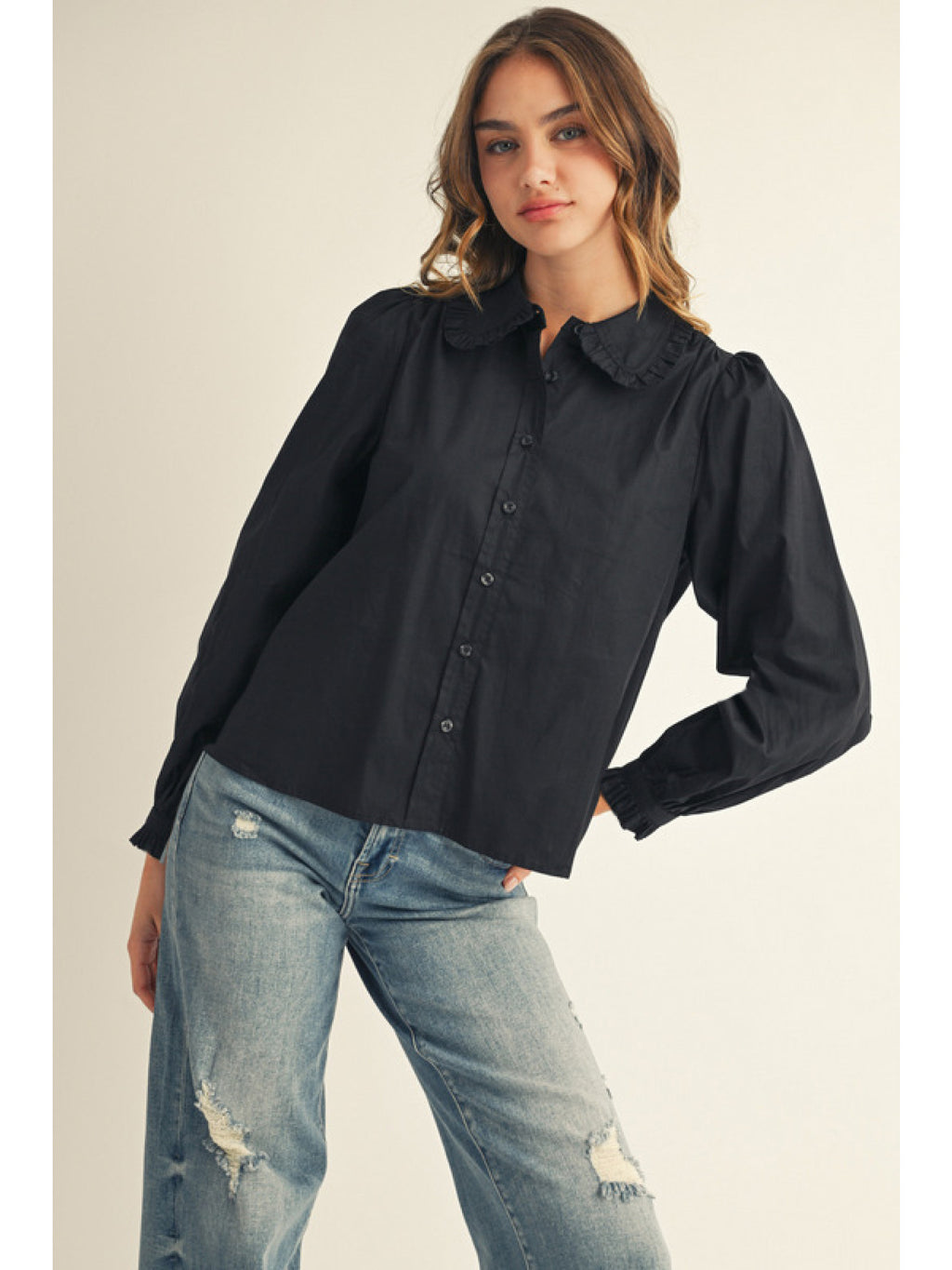 bobbi ruffle collar blouse