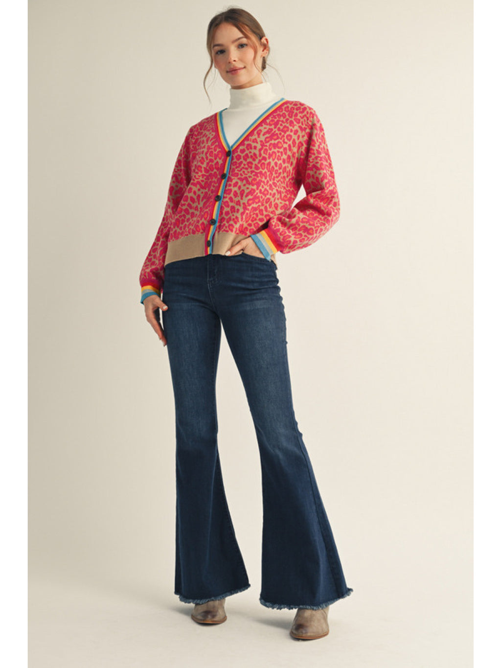 nova leopard cardigan