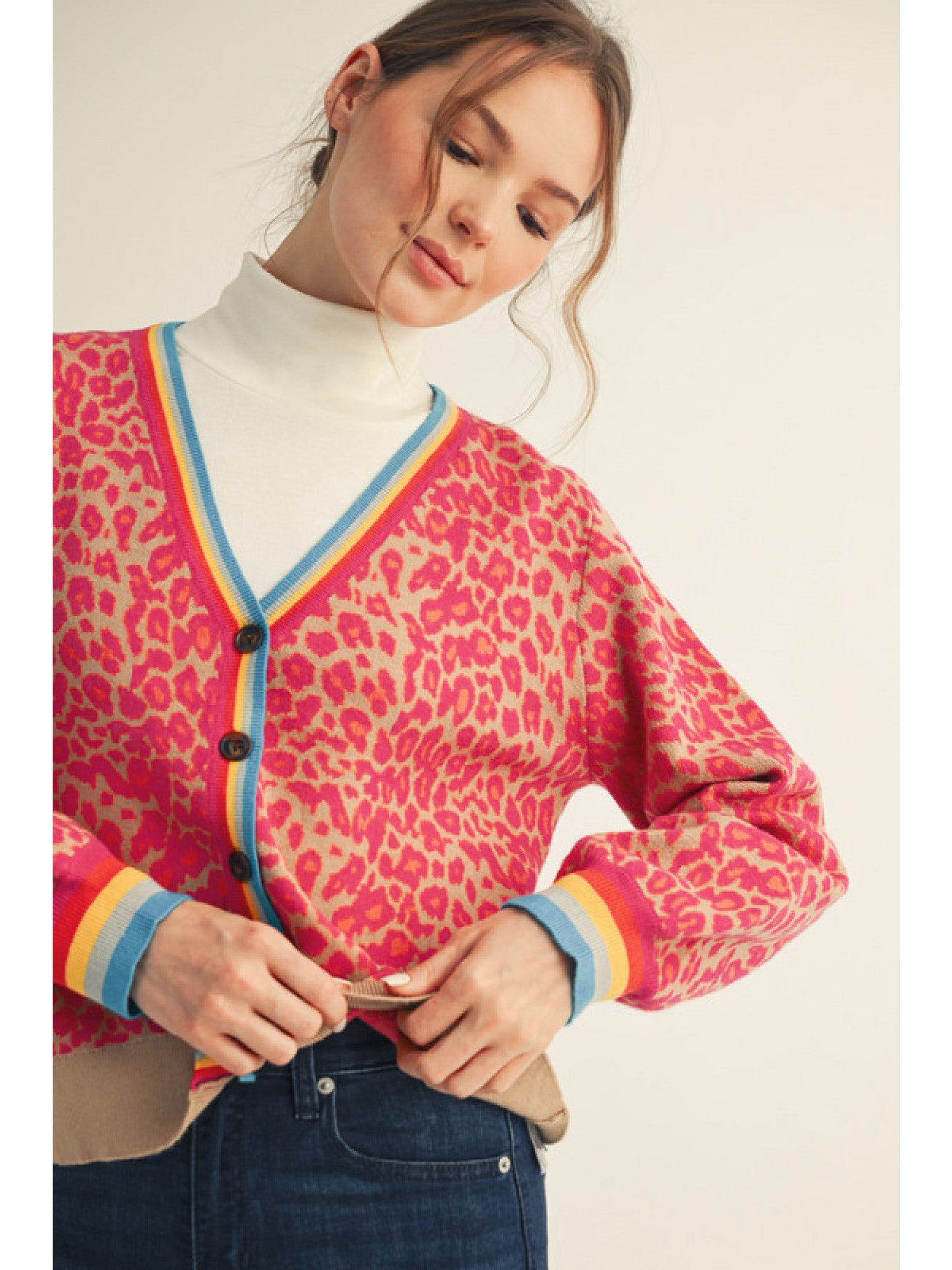 nova leopard cardigan